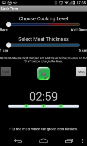 SteakTimer app screenshot taken on Android 4.4.x / Nexus 4